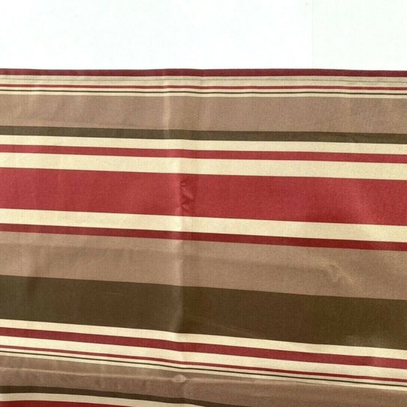 2 Striped Red Brown Curtains Panels Drapes 82" - Picture 4 of 6